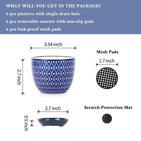 Selamica pot with removable mesh pad prevents soil from clogging holes