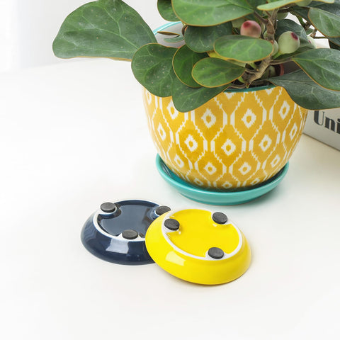 Selamica sturdy, non-toxic ceramic pots for small plants.