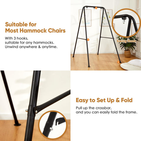 SELFLA hammock stand compatible-chairs fits most hammock chairs with one or two hooks.