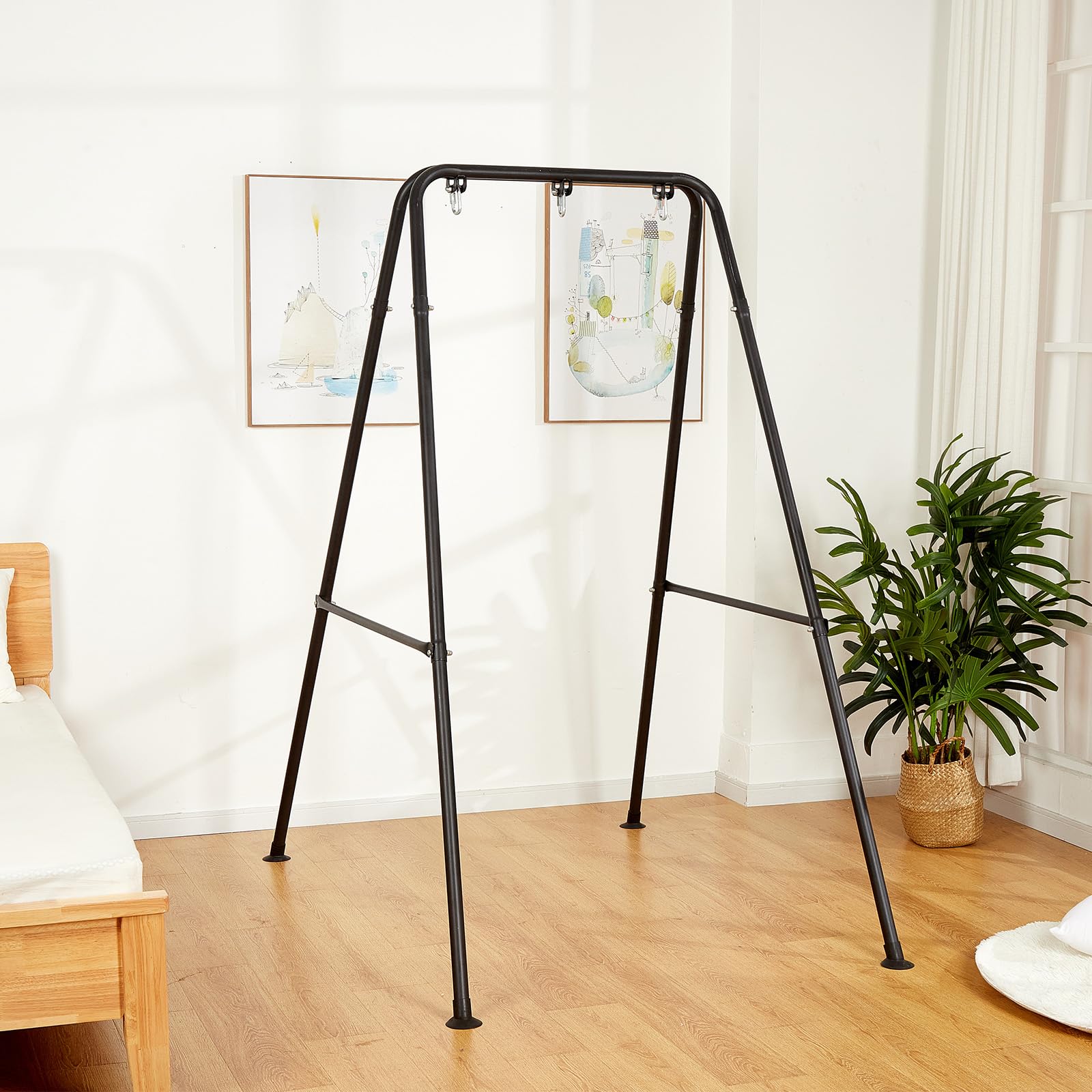 SELFLA hammock stand foldable-setup enables quick relaxation indoors or outdoors.