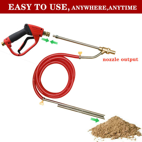 Selkie 10-foot hose for flexible reach during cleaning.