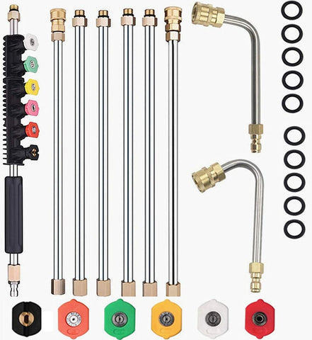 Selkie extension wand 120 inch with 30-degree curved rod reaches gutters and high surfaces.