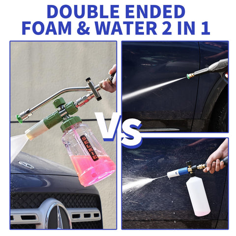 Selkie foam cannon in action on car or motorcycle.