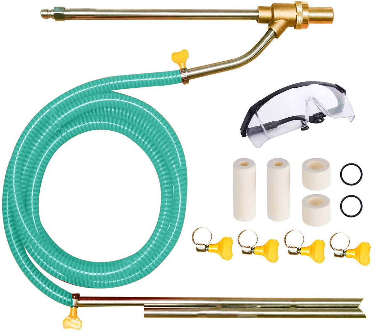 Selkie sandblasting gun assembly for rust and paint removal
