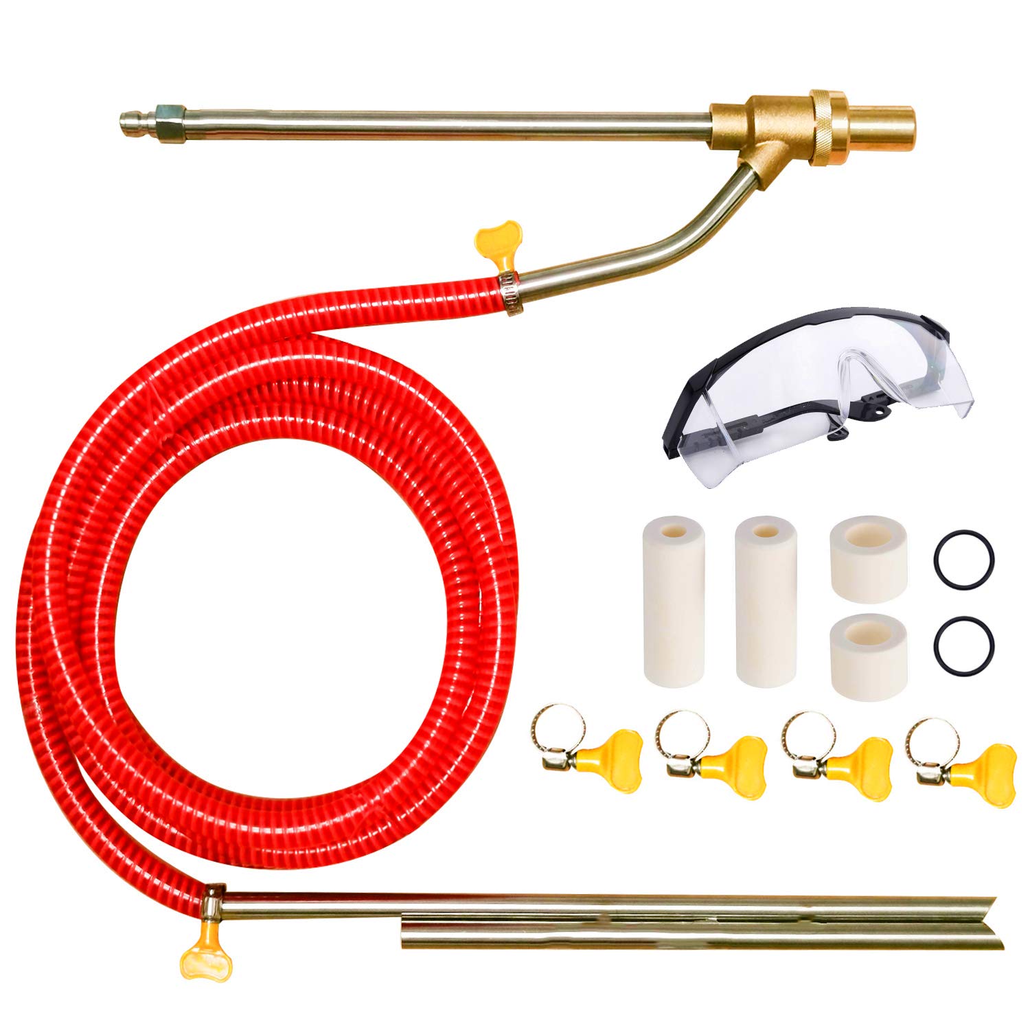 Selkie sandblasting gun for rust removal with wet abrasive action.