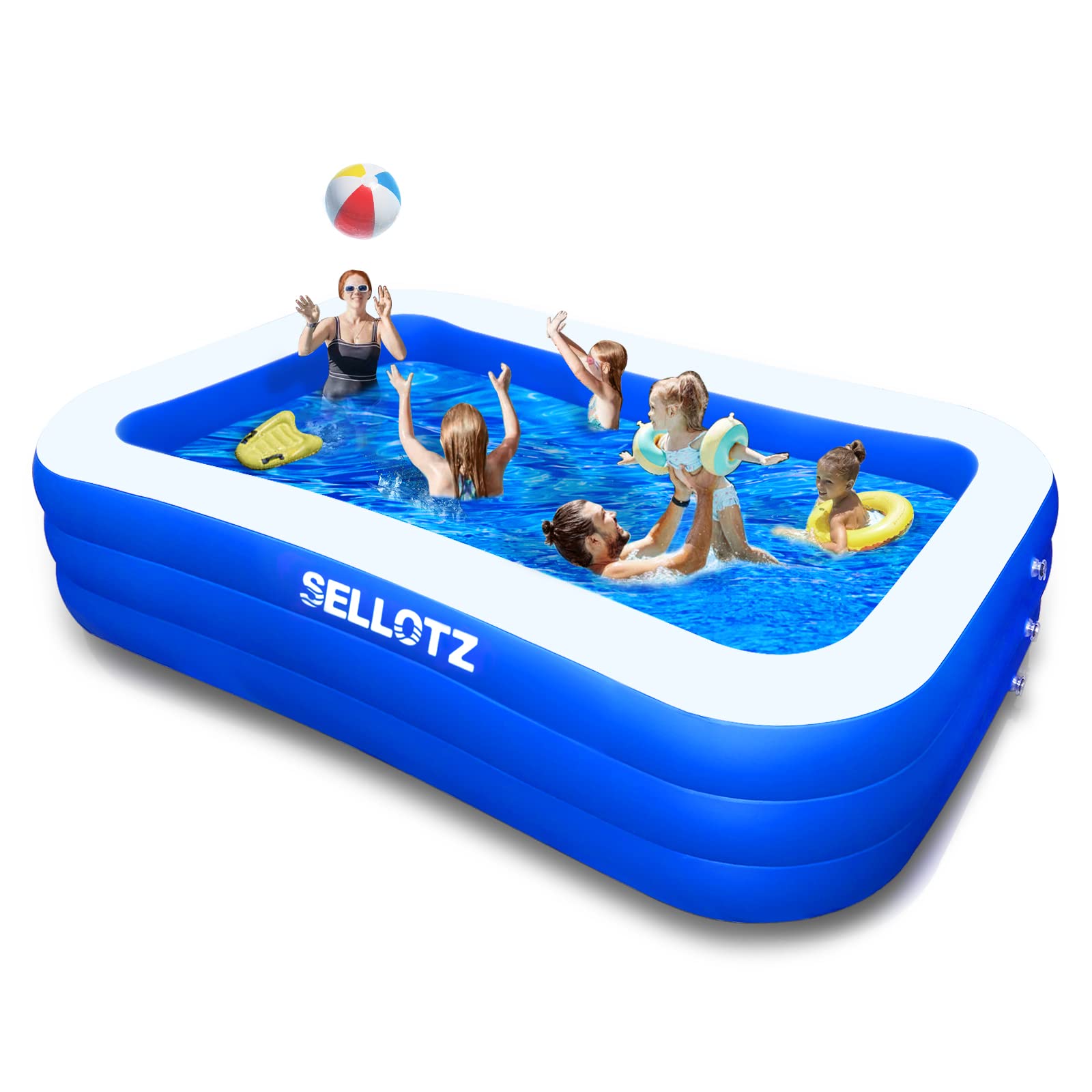 SELLOTZ inflatable pool family size in backyards for entertaining kids and adults