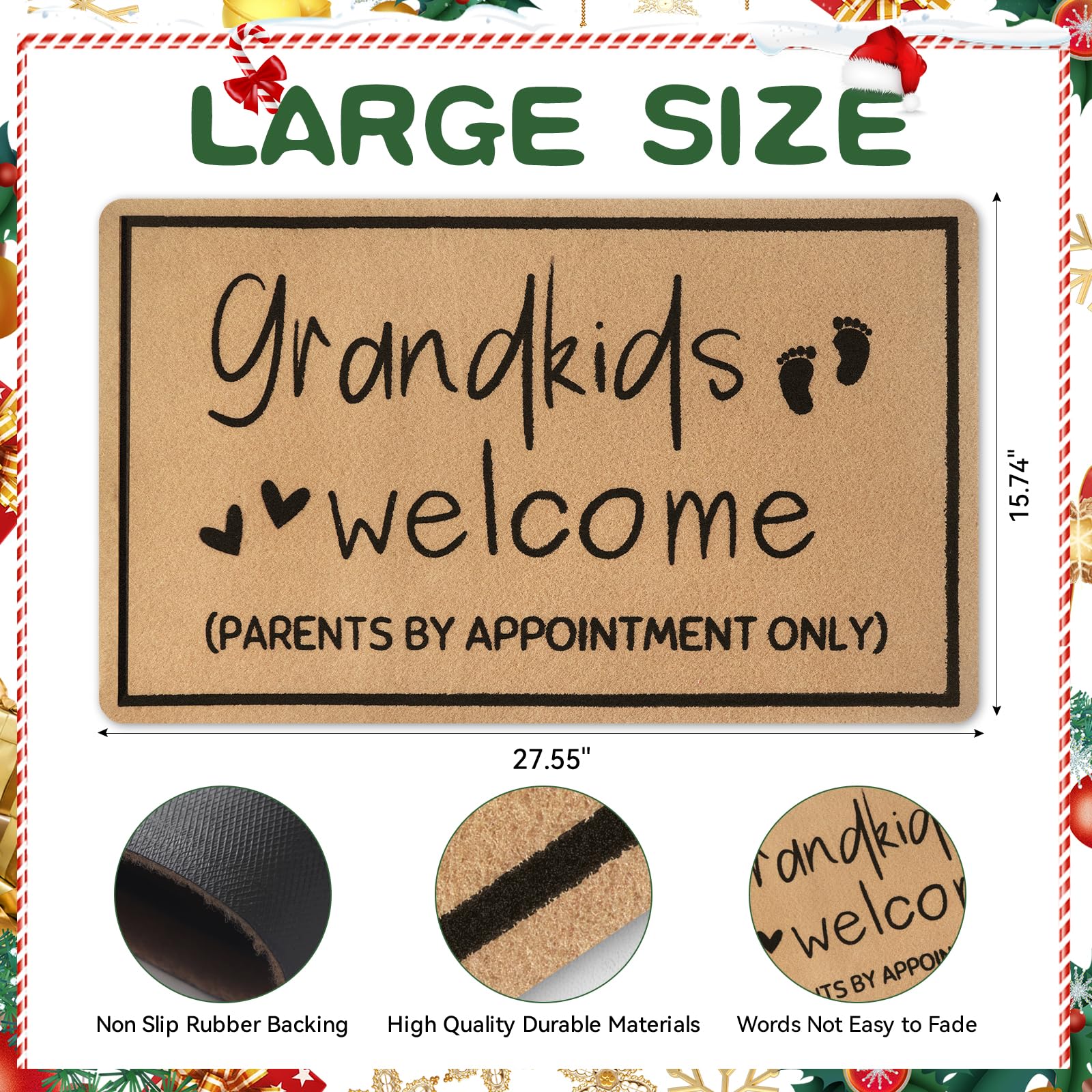 SELORY non-slip back doormat, helps keep the mat stable at the threshold.