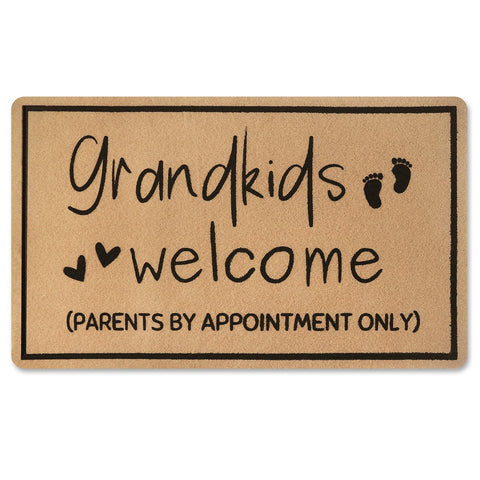 SELORY grandkids welcome doormat front view, invites guests with a playful Nana and Papa message.