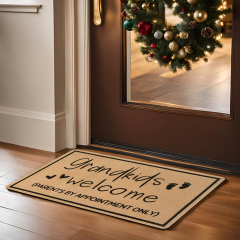 SELORY nana-papa gift doormat design, bold colors enhance entry appeal.