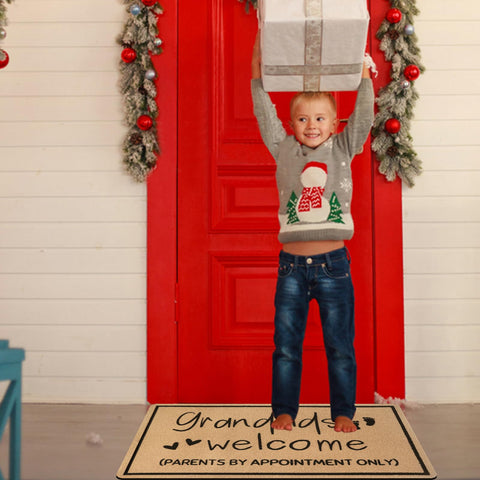 SELORY printed humor pattern doormat, durable outdoor print resists fading.