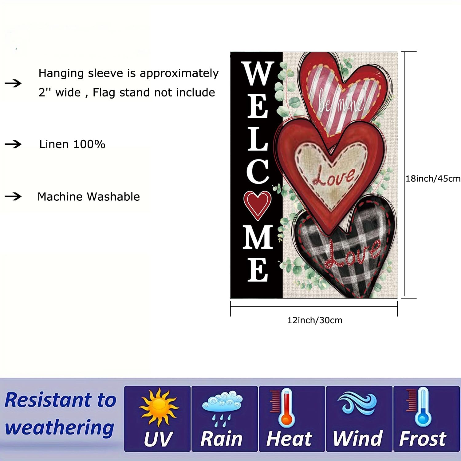 Semneroy outdoor garden flag hung on a porch brightening the space.