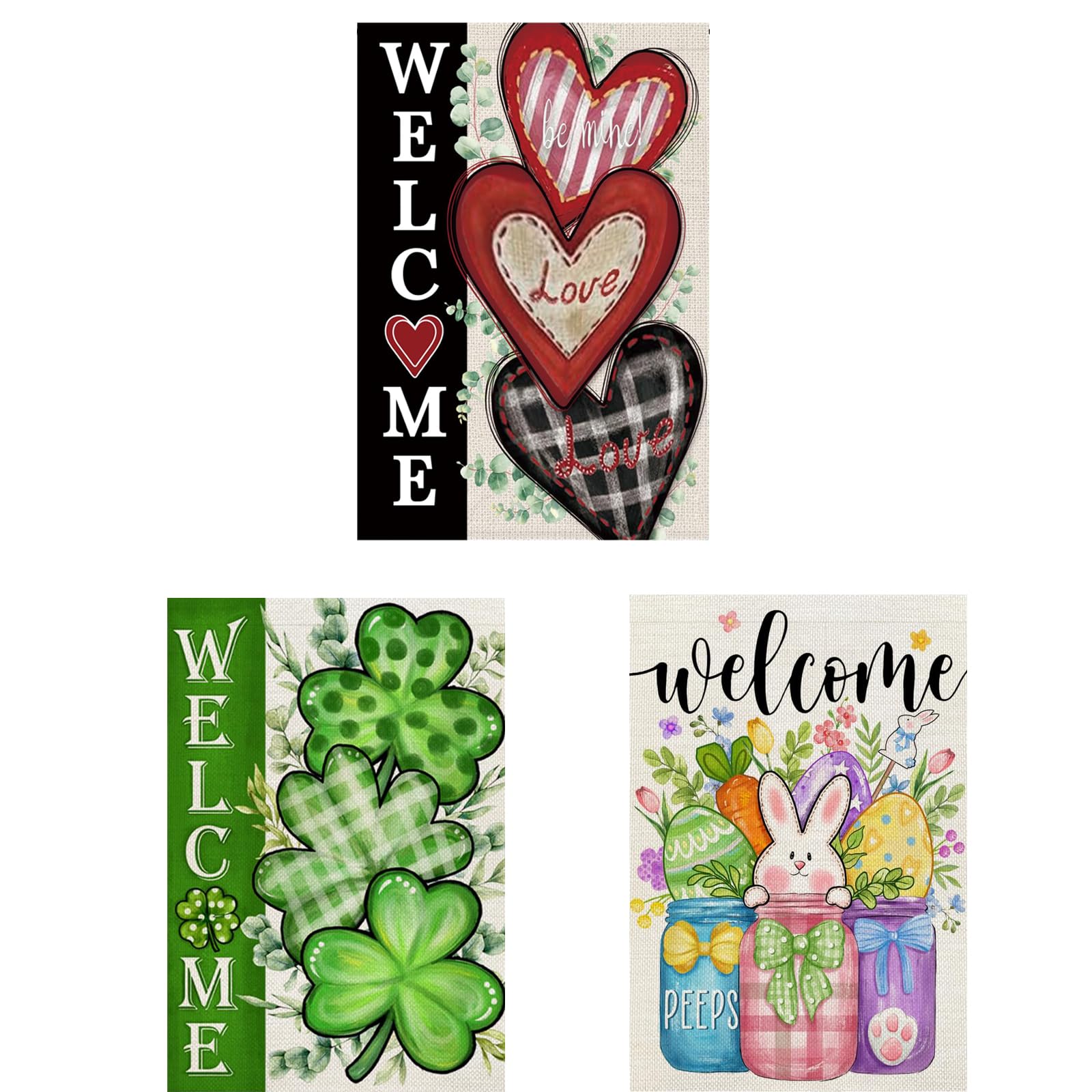 Semneroy Valentines Day garden flag 12x18, bright design to welcome guests outdoors.