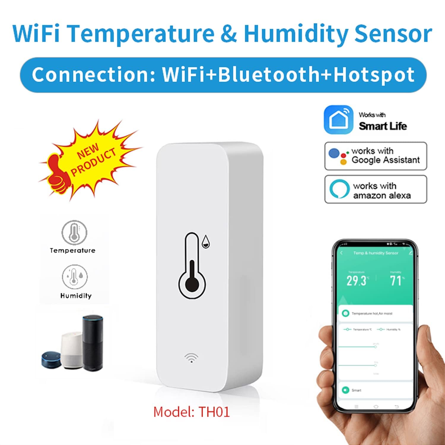 Senckit app screenshot highlighting Tuya compatibility and real-time alerts