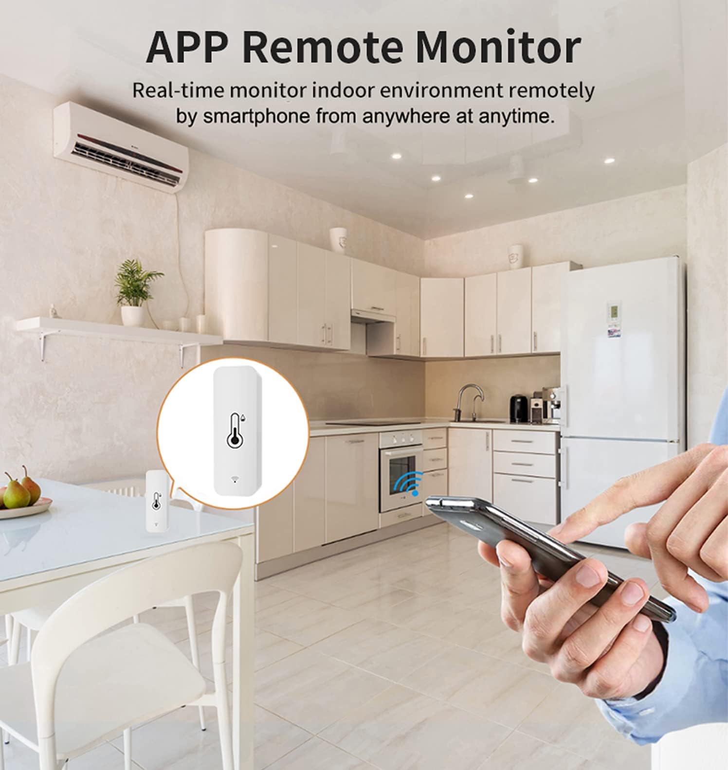 Senckit humidity monitor wall mount setup for discreet placement