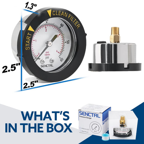 Senctrl clean filter indicator helps schedule maintenance with clear Start and Clean Filter marks