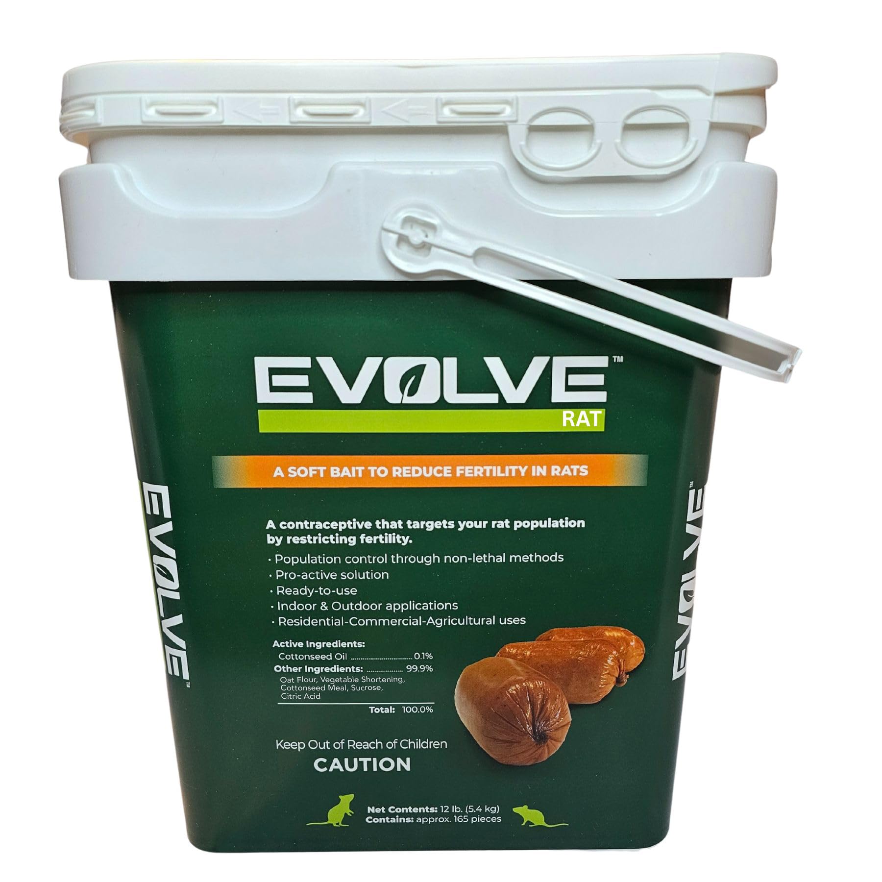 SenesTech Evolve rat birth control sausages packaging shown, convenient to deploy for pest control.