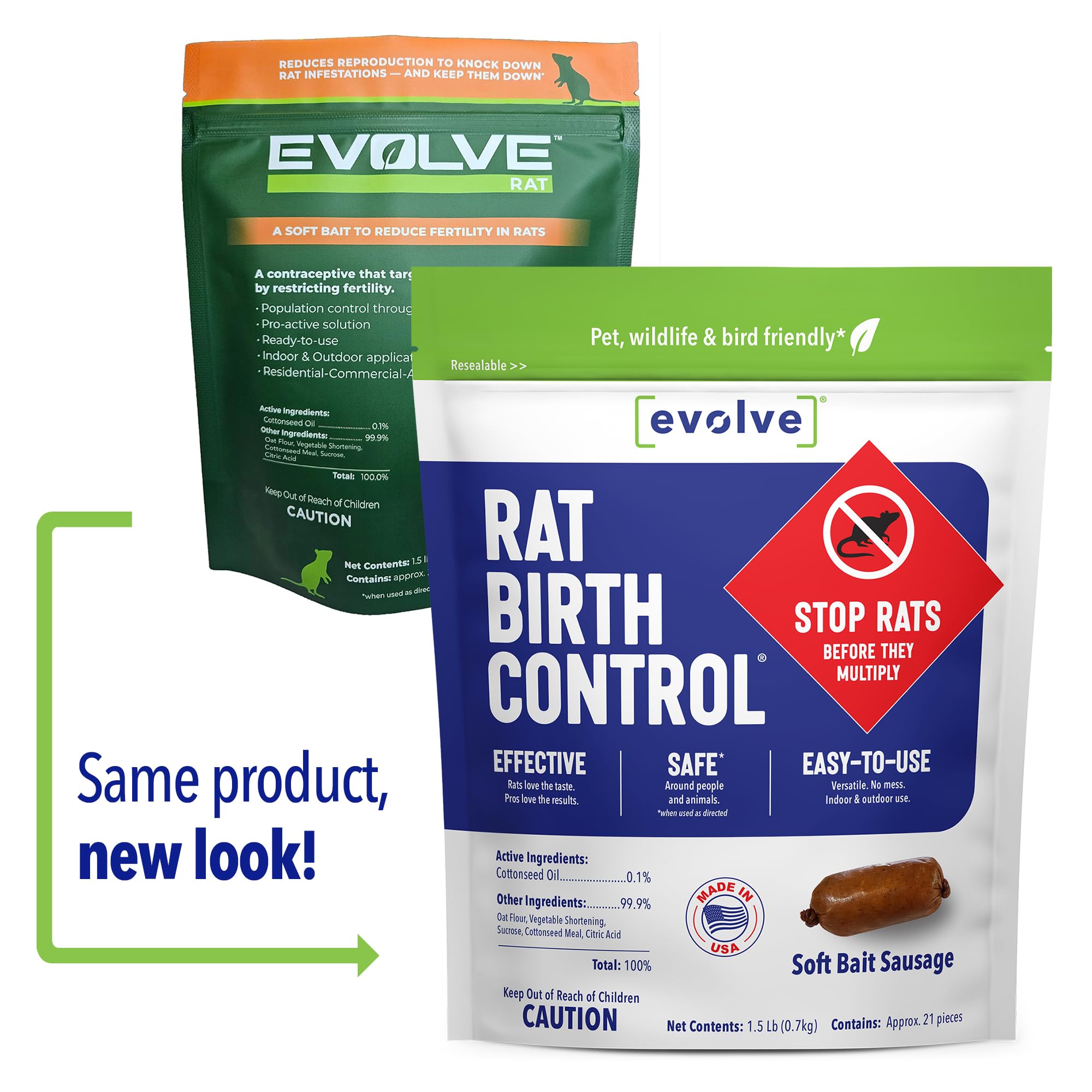 Close-up of Evolve sausages highlighting texture for safe, non-poisonous rat control.