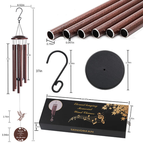 SENIORFAN windchime sound plates create gentle auditory comfort.