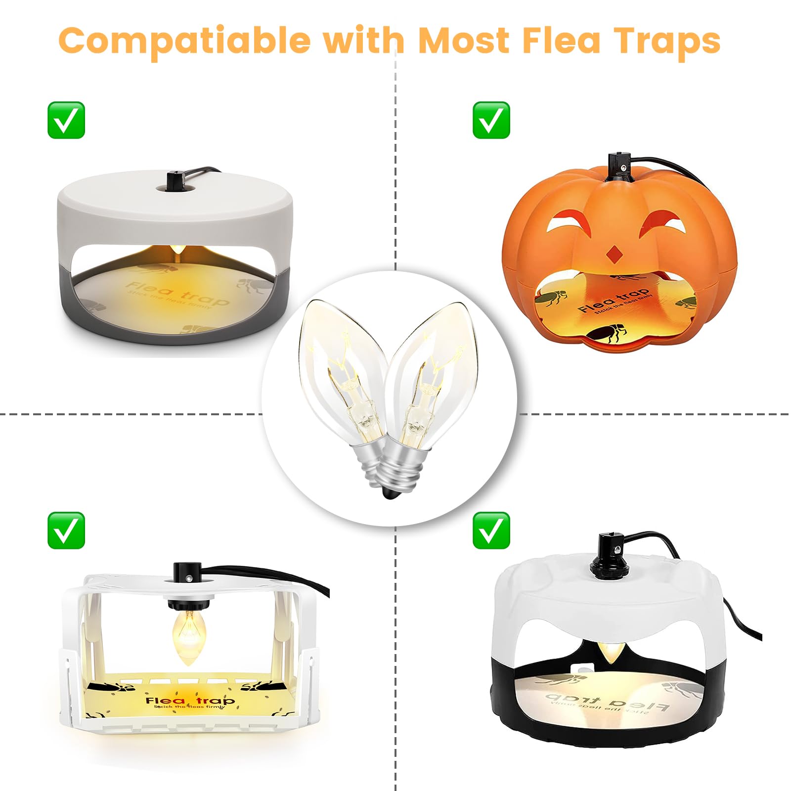 Senitek Earpads edison-filament 7W bulb, energy-saving and trap-compatible.