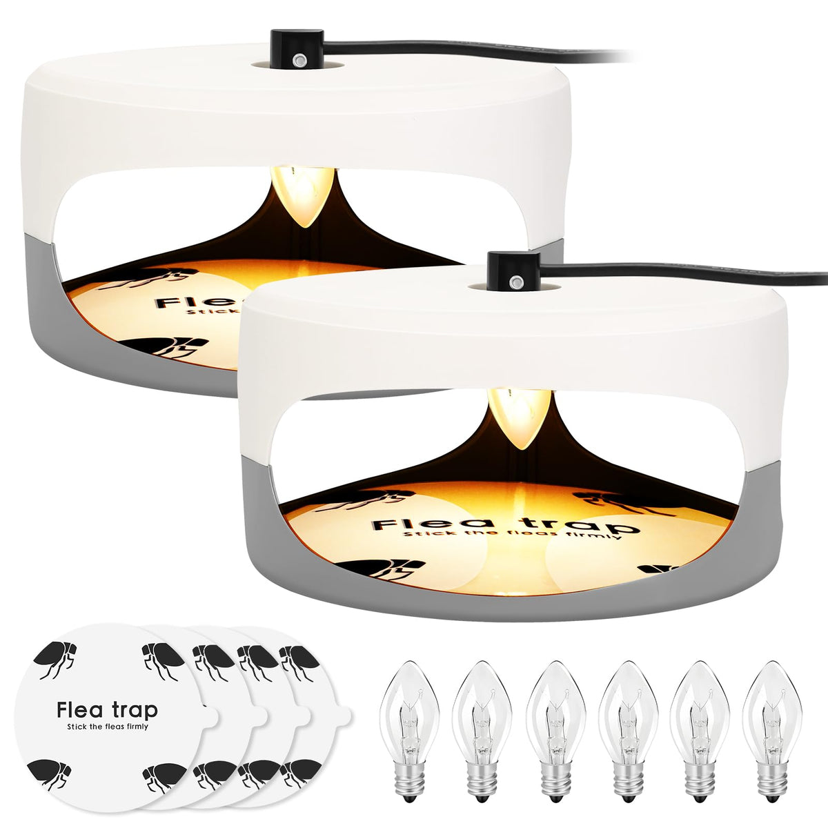 SENITEK EARPADS flea trap set up in living room near pet bed for year-round monitoring
