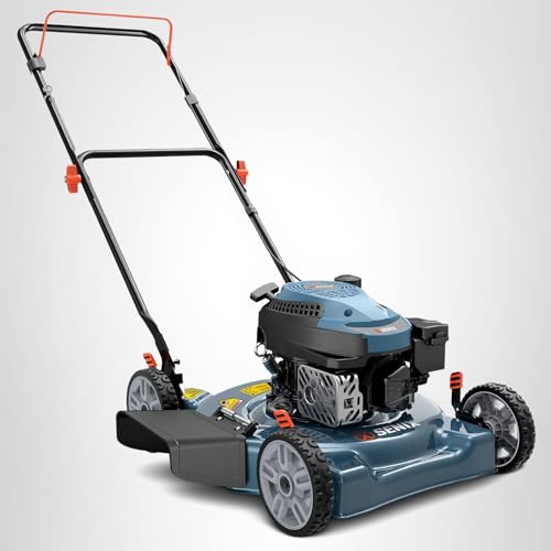 SENIX quiet operation minimizes neighborhood noise during mowing.
