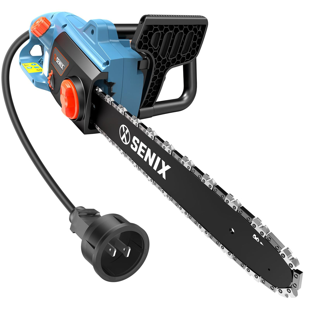 SENIX Electric Chainsaw 18-inch bar and chain in action for demanding cuts