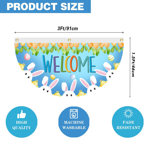 SENSEVEN Easter banner 1.5x3 ft with vivid colors for outdoor use.