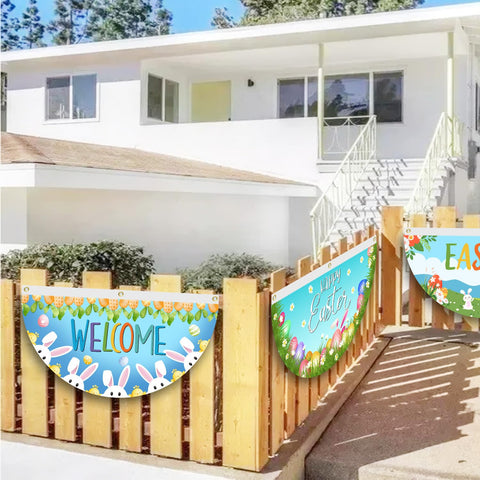 SENSEVEN Easter bunting flag for welcoming garden spaces.
