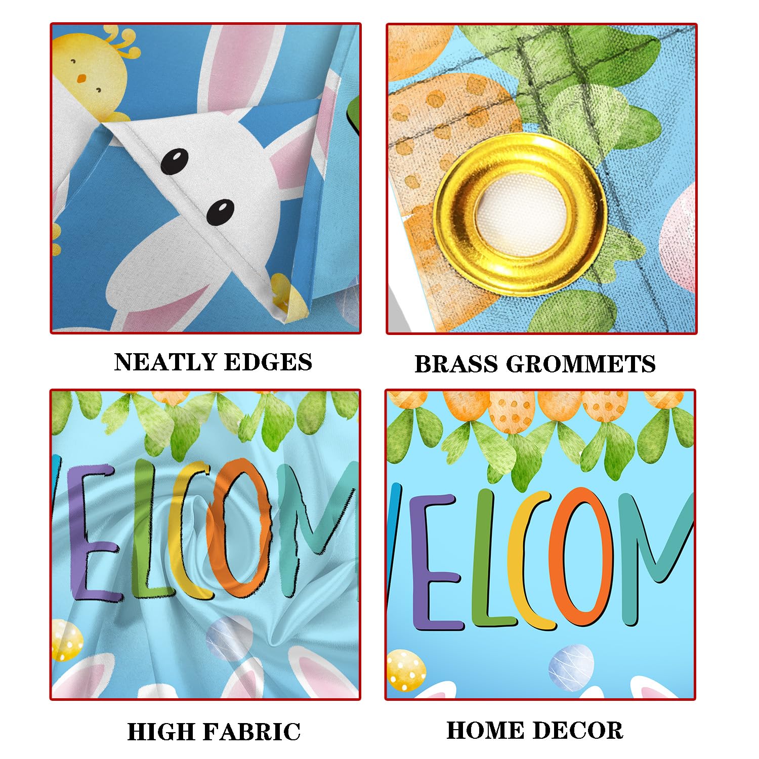 SENSEVEN 4-pack Easter flags for porch, yard, and garden.