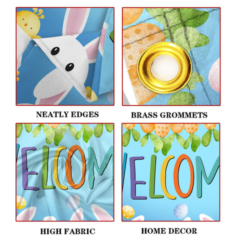 SENSEVEN 4-pack Easter flags for porch, yard, and garden.