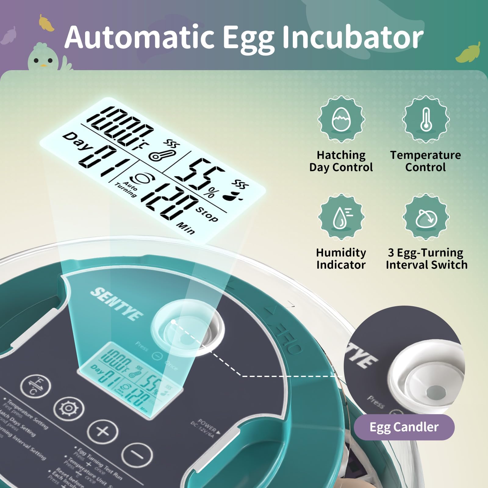 SENTYE large-capacity incubator supports turning to promote even embryo development.