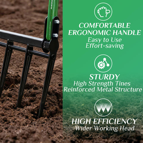 Senvert broad fork showcases an ergonomic handle for comfortable use.