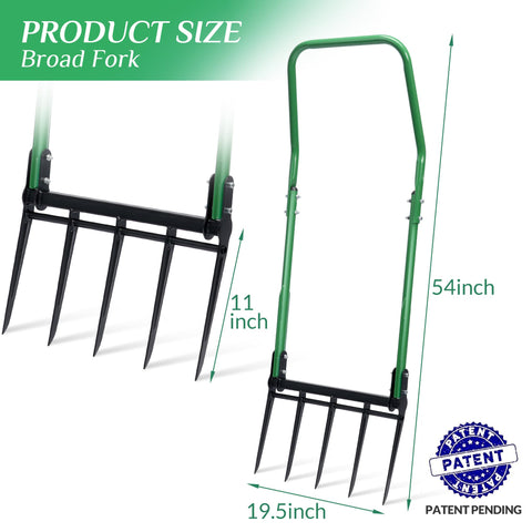 Senvert Broad Fork with reinforced tine connection for durable performance.