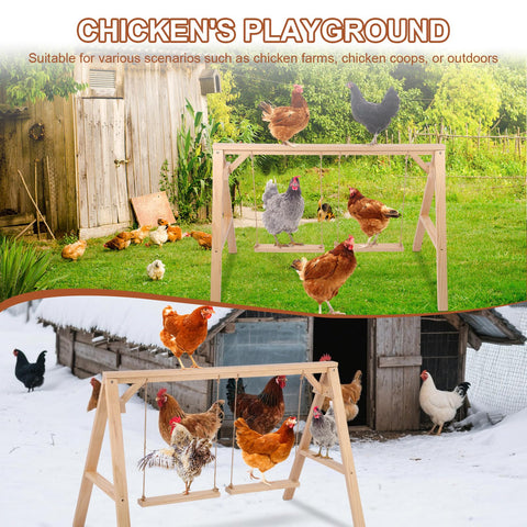 SENXILLER backyard coop accessory with swings to promote activity.