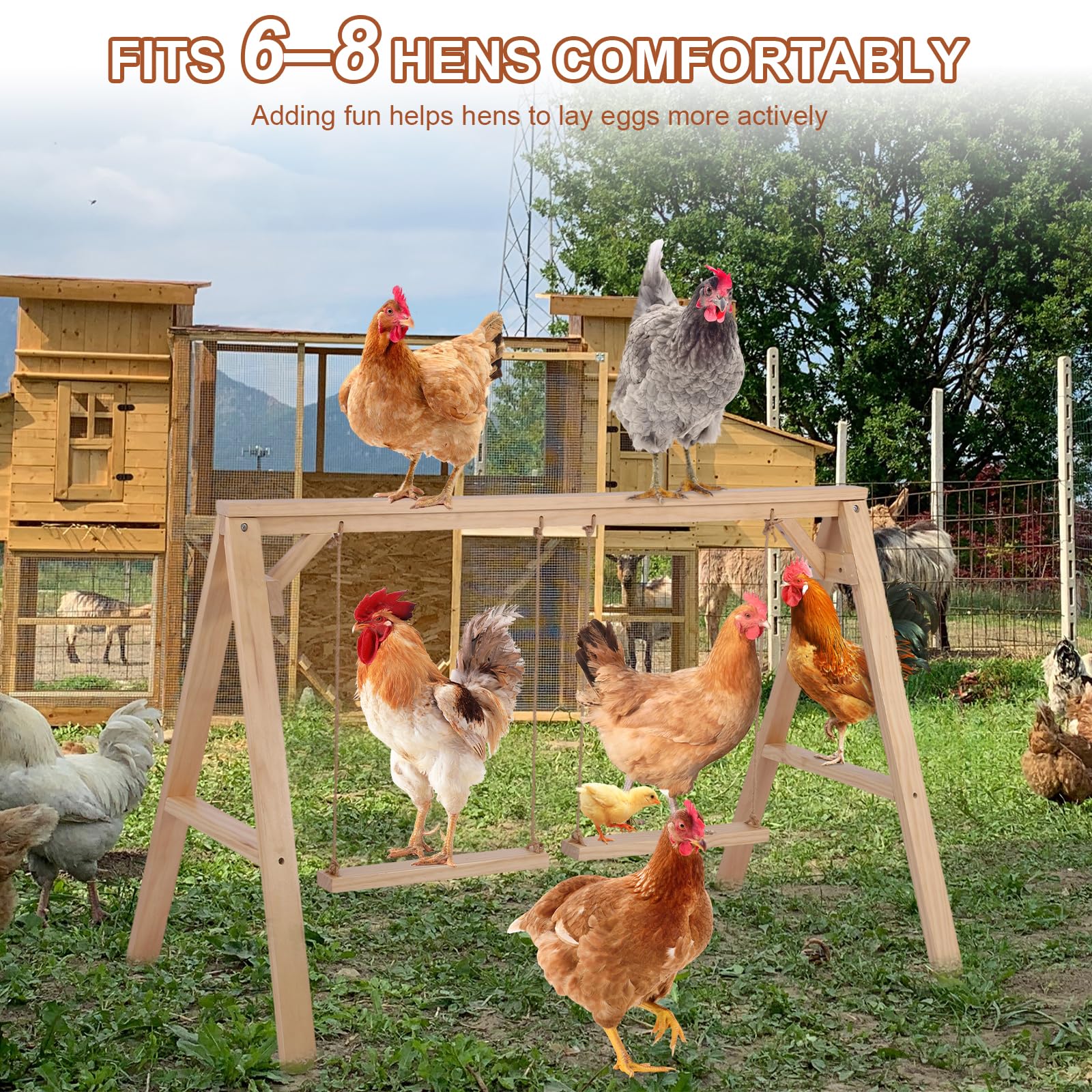 SENXILLER 6-8 chicken roosting bar optimizes space and comfort.