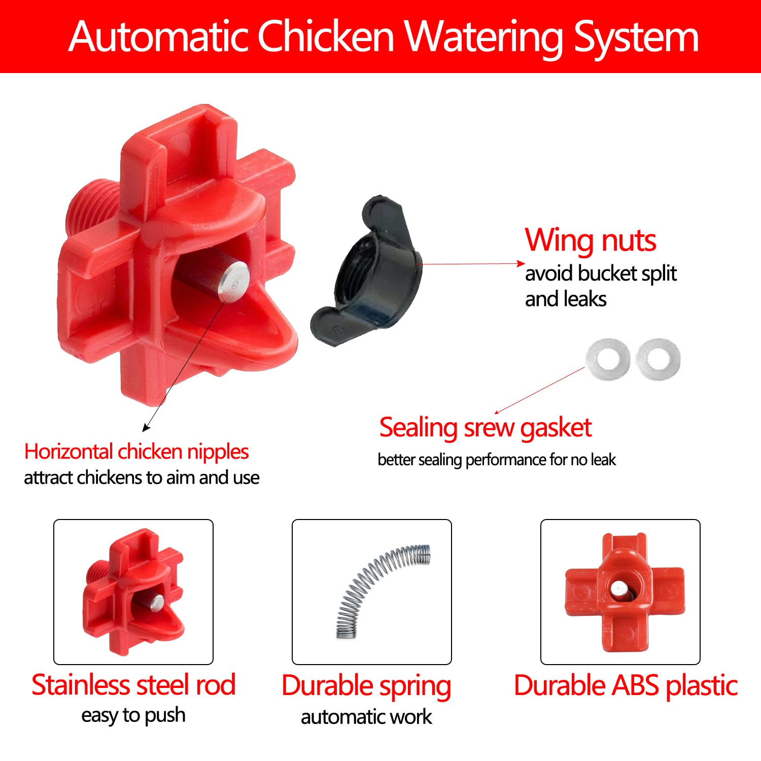 Senylanhxy red nipple tips attract birds and speed adaptation to the system.