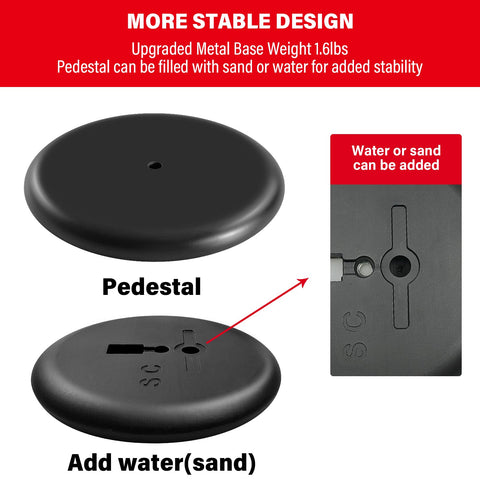SENZHIYI weighted base provides extra stability on flat indoor floors.