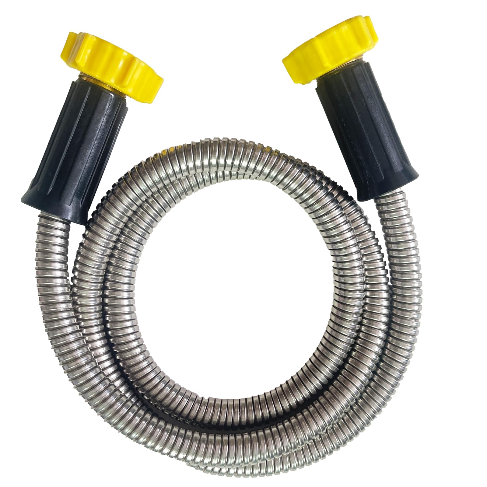 Seokmiat 304 stainless steel garden hose with durable outer wrap for outdoor use