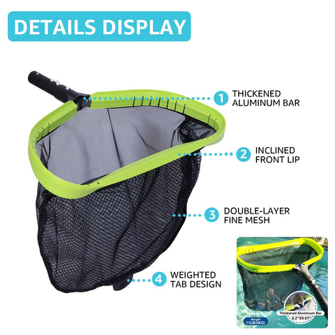 Sepetrel 17.5-inch round pool brush head reaches tight corners effectively.