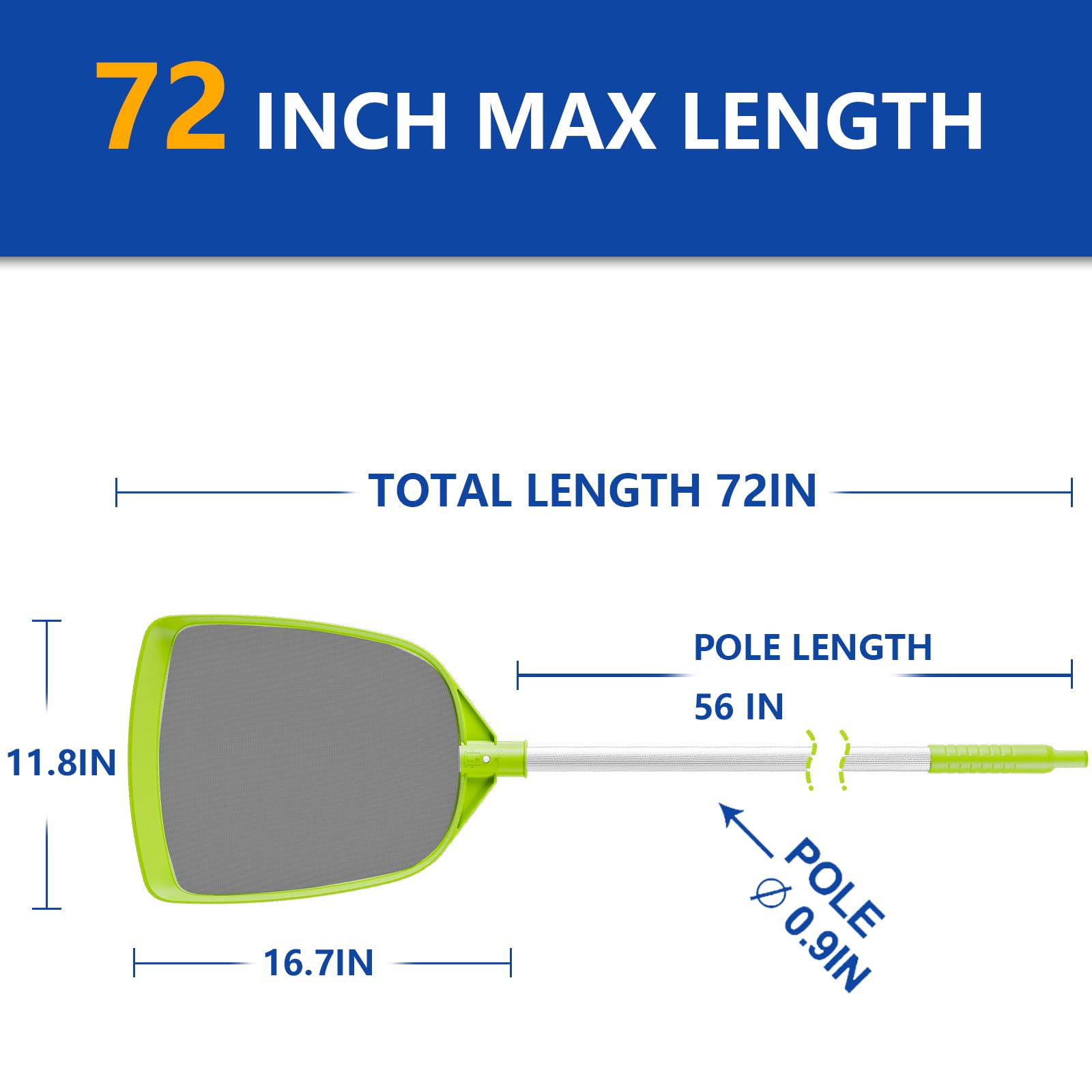 Sepetrel adjustable length from 40 to 72 inches to reach hard-to-access areas