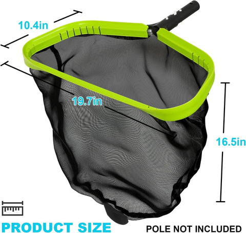 Sepetrel aluminum frame and handle provide a sturdy, durable pool cleaning tool.