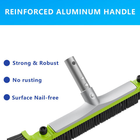 Sepetrel curved-edge design protects vinyl liners during scrubbing.