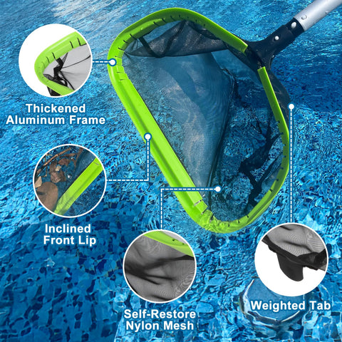 Sepetrel Deluxe 10.5 ft pole extends cleaning reach for tall pools.