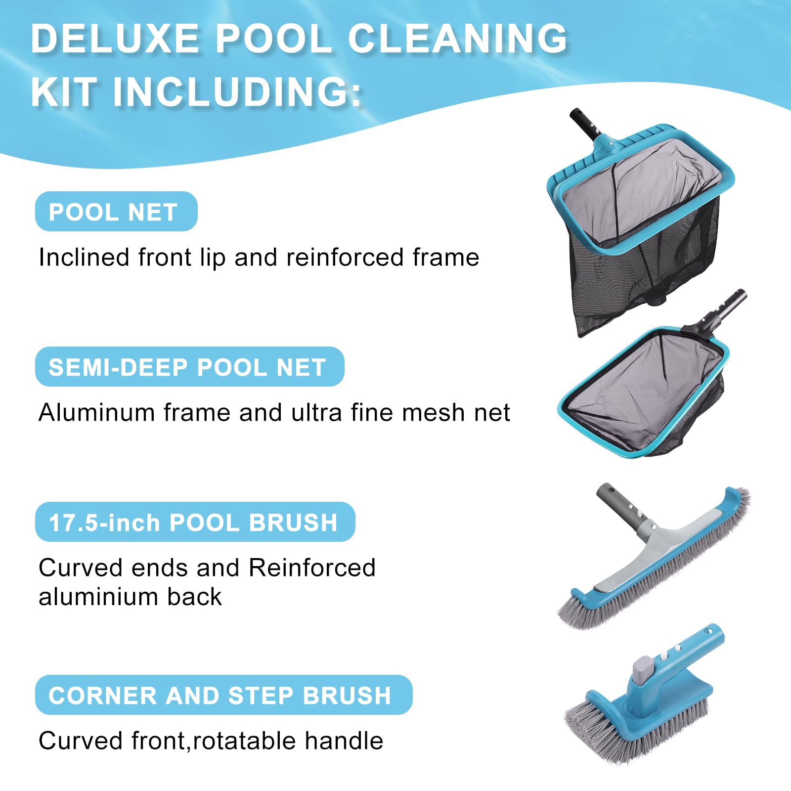 Sepetrel Deluxe kit with two skimmer nets for debris pickup.