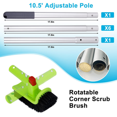 Sepetrel Deluxe pool cleaning kit setup ready for quick maintenance tasks.
