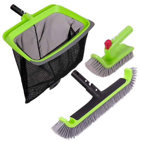 Sepetrel Deluxe rubber edge skimmer net captures debris without damaging pool liners.