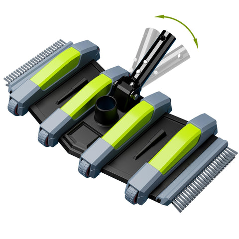 Sepetrel heavy-duty pool vacuum head with wheels cleans pool floor smoothly