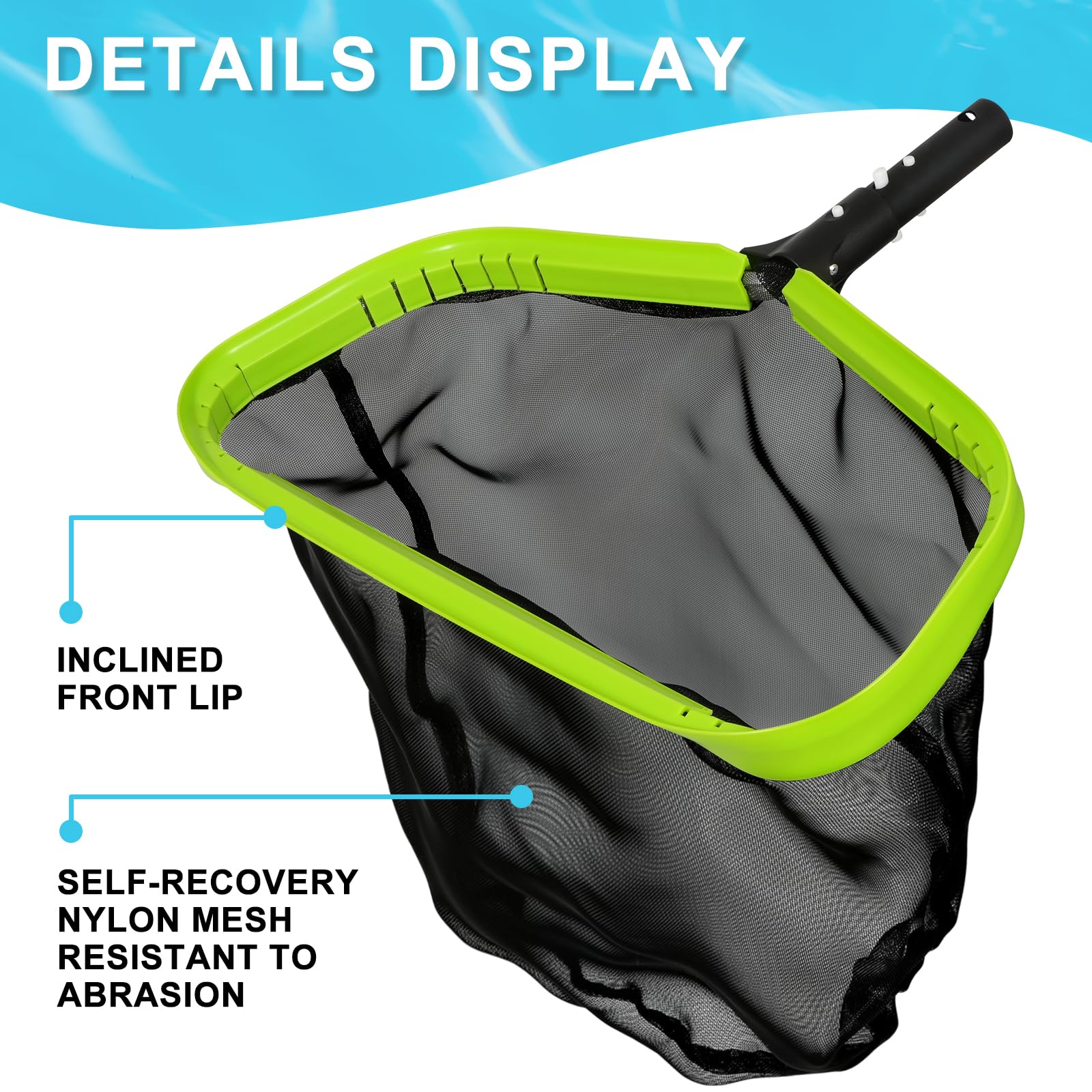 Sepetrel nylon-deep-bag skimmer captures fine debris with minimal drag.