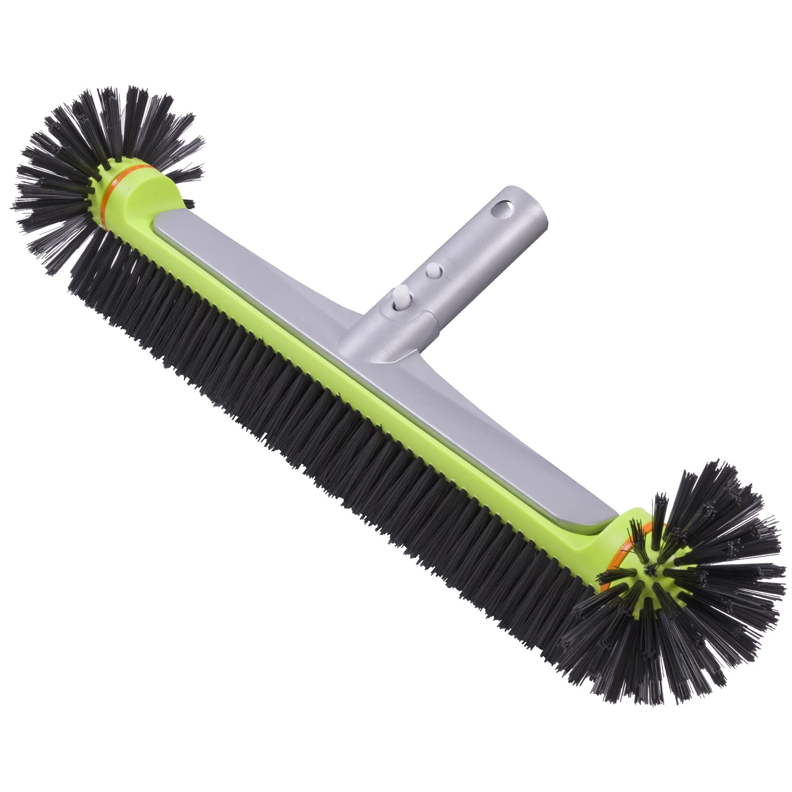 Sepetrel pool brush head with hemispherical bristles for corner cleaning
