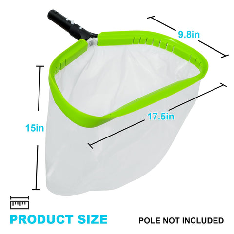 Sepetrel pool net deep bag design captures silt for cleaner water.